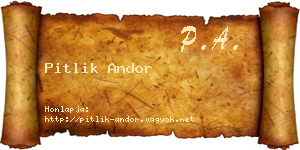 Pitlik Andor névjegykártya